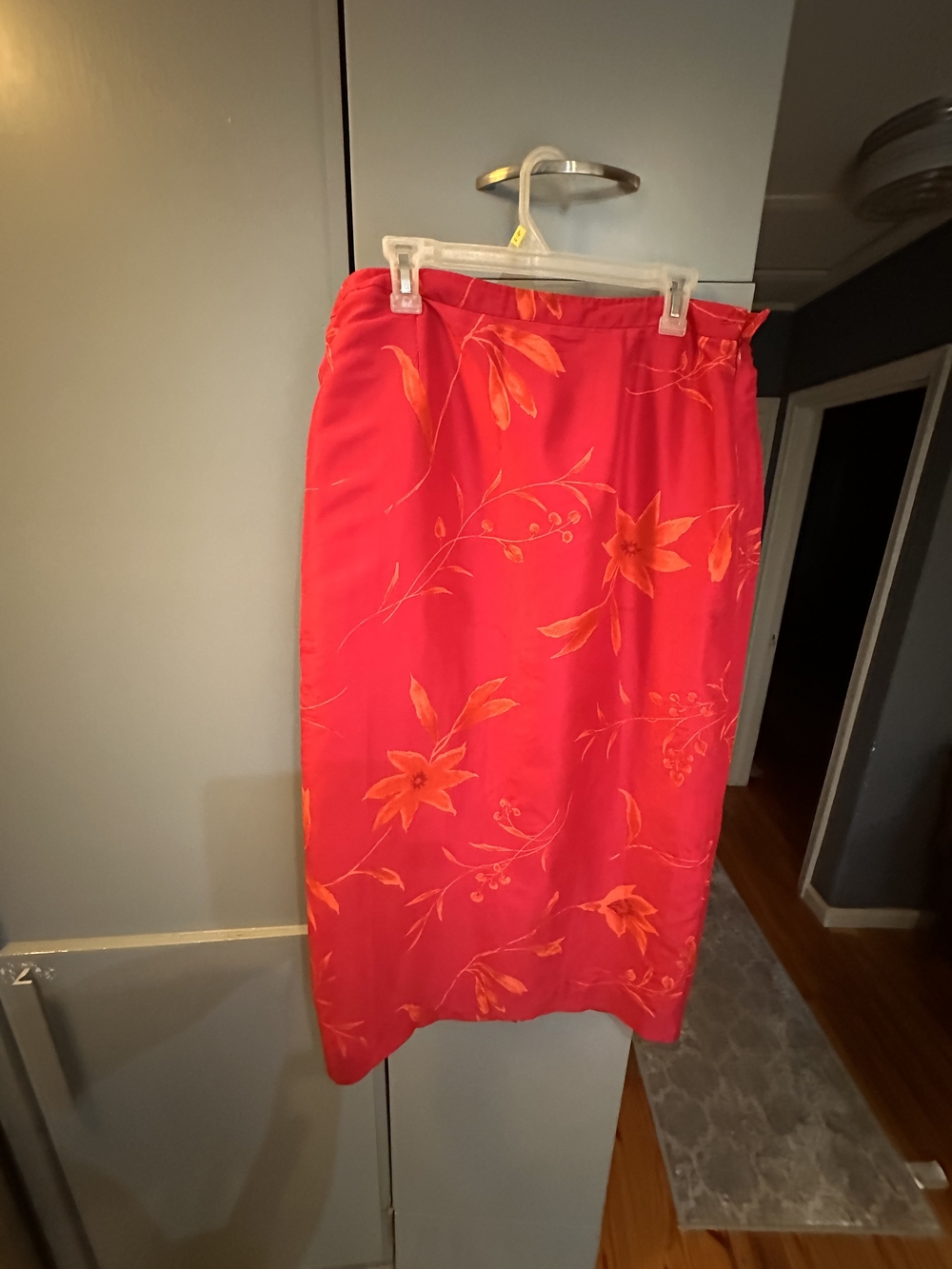 Jones New York Pink and Orange Floral Silk Skirt - Picture 3 of 6